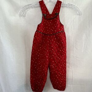Vintage Ruth Scharf Red Coveralls With Flowers 12 Months